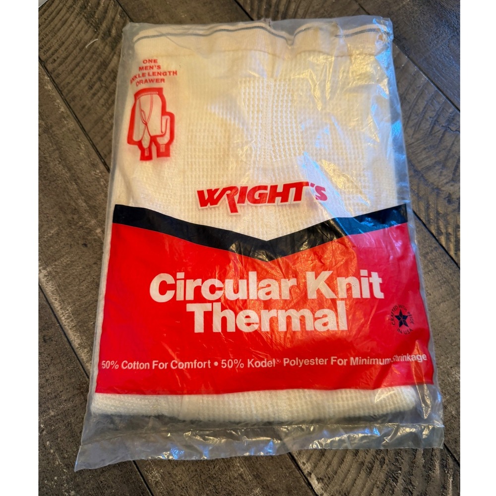 Wright's Circular Knit Thermal Long Johns Underwear Pants Sz XL Vintage New